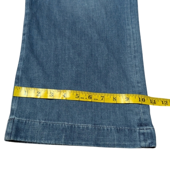 J.CREW Jeans Medium Wash Ultra Wide Leg Paperbag Denim Trousers Women's‎ Size 35 - Picture 3 of 6